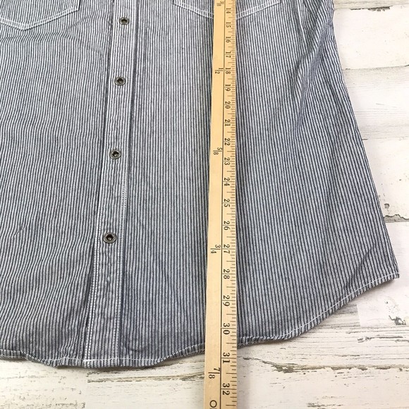 Harley-Davidson Gray Striped Casual Button Down Shirt - Picture 9 of 12